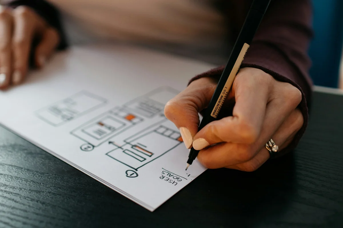 Person writing on paper