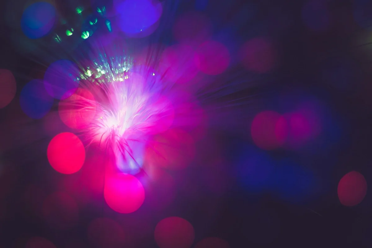 Red and blue boke lights
