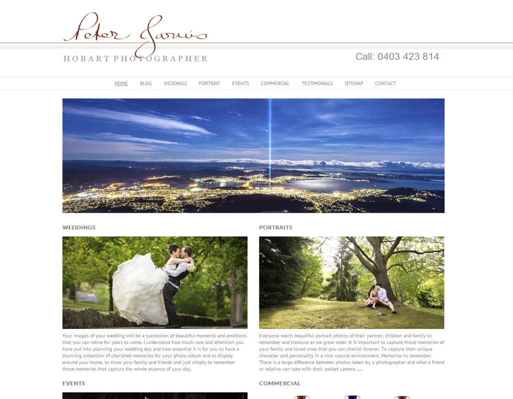 Hobart Photographer website update
